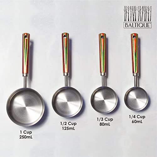 Juego de 4 vasos medidores de acero inoxidable miniatura 7