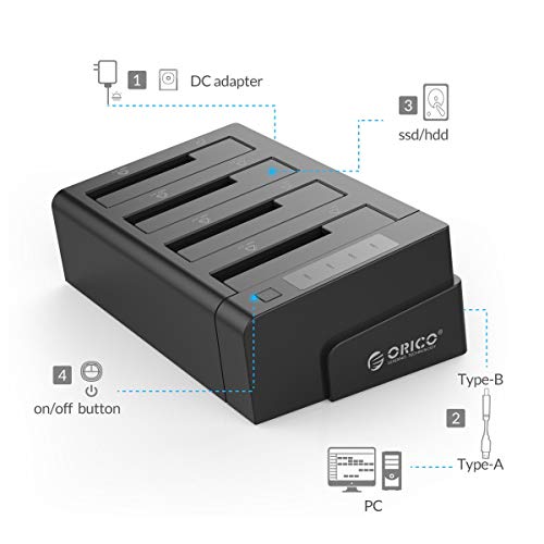ORICO 40 TB USB 3.0 a SATA I/II/III 4 Bay Docking