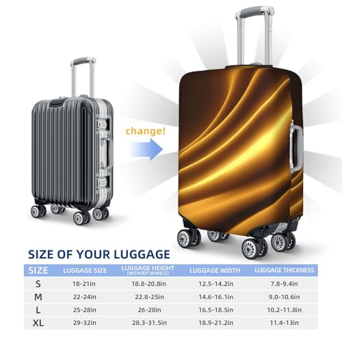 Abstract Background With Golden Color Elastic Travel Luggage Covers Dustproof Scratch-Resistant Suitcase Protector Fit 22-24 Inch4