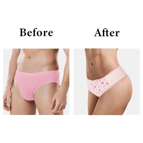 Littleforbig Unisex Hipster Briefs Usagi Moon Mesh Shaping Tucking Gaff Briefs for Sissies Crossdressers Transgender2