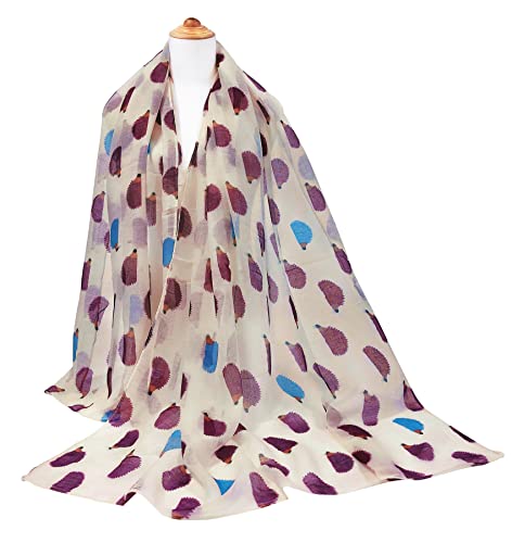 Gerinly Animal Themed Gift Scarfs For Women Soft Cozy Lightweight Fashion Wrap Shawls (Beige) #TOP4