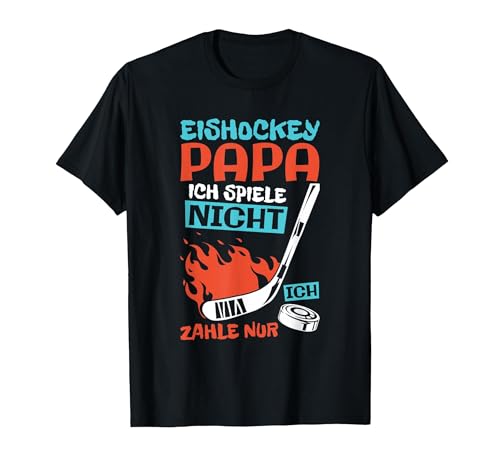 Eishockey Fan Design für Eishockey Spieler Papa T-Shirt, Herren, Schwarz, M