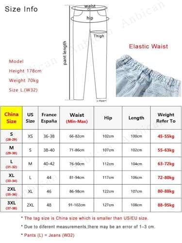 Men's Straight Jeans Korean Elastic Banded Wide Leg Denim Pants Baggy Trousers4