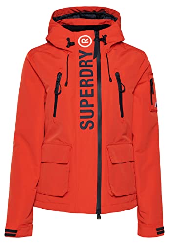 Image of Superdry Womens Ultimate Windcheater Windbreaker, Bold Orange/Rich Navy, S
