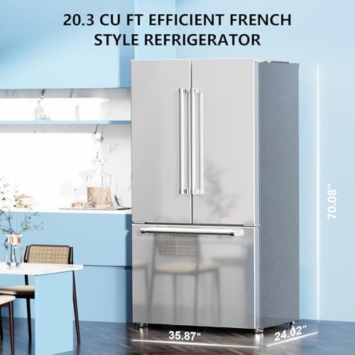 Image of Antarctic Star 2 French Door Refrigerator, Auto Ice & Water Filter, VCM Stainless, Multi-Air, Fast Cooling, Inverter, LED Alarm, Energy Star, 20.3 Cu Ft, Silver