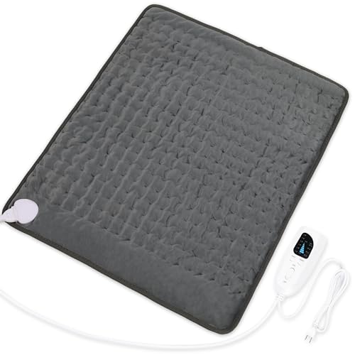Image of Deepsoon Heating Pad,Electric Heating Pads for Back,Neck,Moist Heating Pad for Abdomen Shoulder Knee Legs,Dry /Moist Heat&Auto Shut Off,Mother's Day Birthday for Men and Women,Dark Gray,24x20 Inch