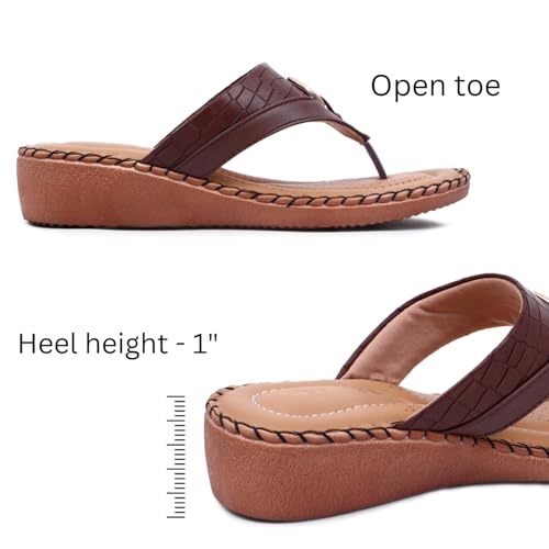Image of TRASE Women's Flip-Flops & Slippers | Doctor Ortho Comfortable Chappal for Women & Girls | Light weight, Soft Footbed, Comfortable & Stylish | Diabetic & Orthopedic Footwear, Good for Knee & Foot Pain