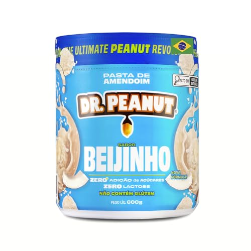 DR. PEANUT White Chocolate Coconut Flavor Peanut Butter Spread, No Sugar Added, Gluten Free, Lactose Free (21.2 oz Jar)