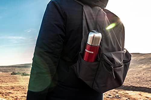 Pioneer Vacuum Insulated Stainless Steel Double Walled Hot/ Cold up to 8 Hours BPA Free Reusable Leak Proof Vacuum Sealed Flask 500 ml  Metallic Red