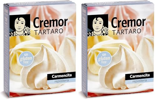 Carmencita Cremor Tártaro, Sin Gluten, Estuche con 6 Sobres, 30 g (Paquete de 2)