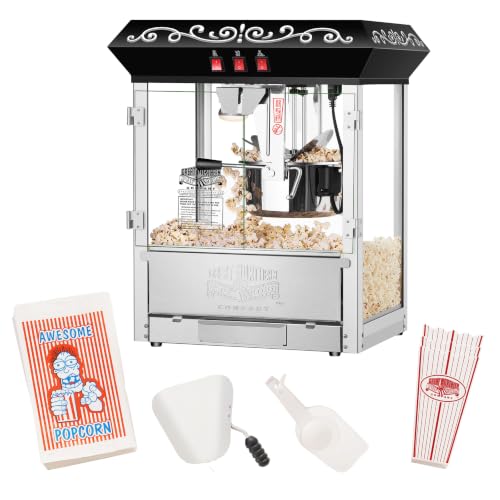 Perfect Popper Popcorn Machine - 10oz Stainless-Steel Kettle, Reject Kernel Tray, Warming Light, and...