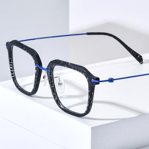 Image of FONEX Acetate Titanium Glasses Frame Men 2024 New Square Eyeglasses Spectacles Eyewear F85843
