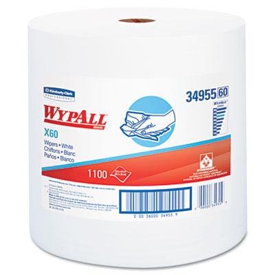 X60 Cloths, Jumbo Roll, White, 12 1/2 x 13 2/5, 1100 Towels/Roll, 1CT