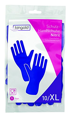 Preisvergleich Produktbild Nitril-Handschuhe Mehrweg-Handschuhe blau 1 Paar