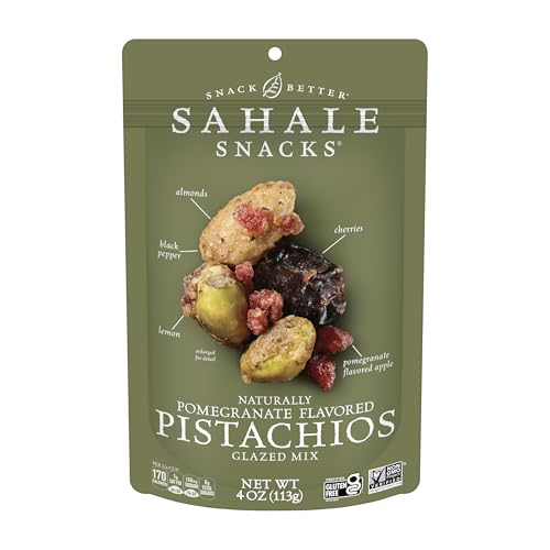 Image of Sahale Snacks Pomegranate Flavored Pistachios Glazed Mix, 4 Ounces (Pack of 6)