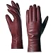Harssidanzar Womens Luxury Italian Leather Gloves Vintage Finished Cashmere Wool Lined