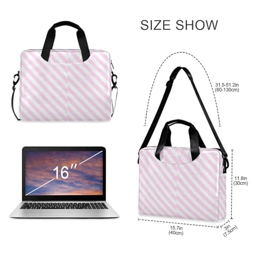 Maletín para portátil 15.6 pulg rosa con asa y correa miniatura 5