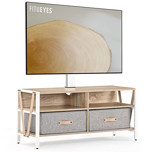 FITUEYES TV Ständer aus Holz TV Schrank mit Halterung Fernsehtisch...