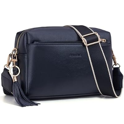 Roulens Piccola Borsa a Tracolla Donna con 3 Scomparti Capienti,Borsa Mano PU Pelle Messenger Crossbody Bag,Borsa a Spalla con Tracolla Ampia Regolabile e Rimovibile