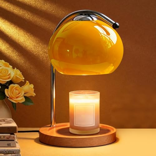 Topyond Aroma Wax Melting Lamp Retro Wood Storage Tray Glass