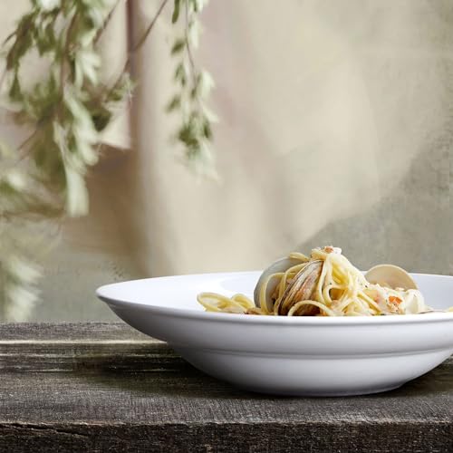 Wareland Large Pasta Bowls, 50 Ounces Big Salad Bowls, 10.7 inch White Soup Bowls, Ceramic Serving Bowl Set of 4, Wide and Shallow Bowls Set, Microwave and Dishwasher Safe by Wareland - Image 3