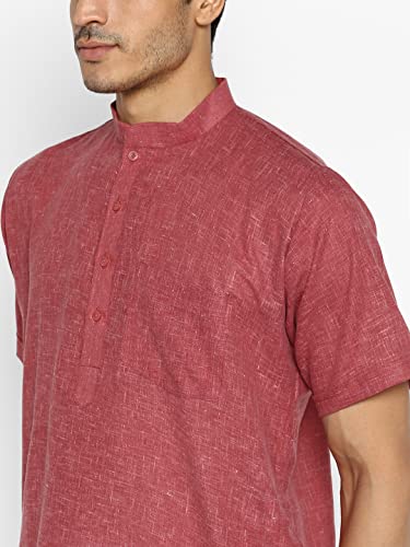Image of Royal Kurta Mens Linen Half Sleeved Long Ethnic Kurta