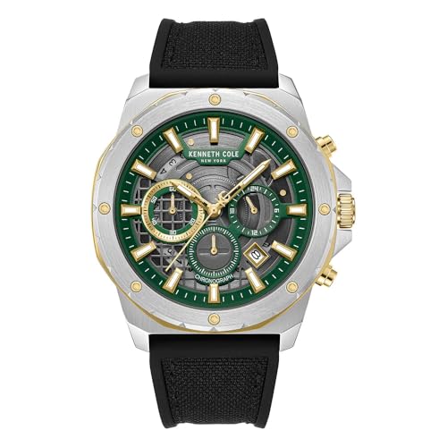 Kenneth Cole montre pour homme en acier noir avec cadran analogique élégant
