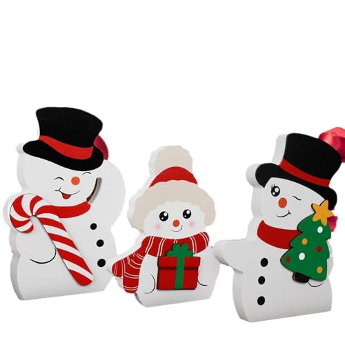 3 Stück Schneemänner Weihnachtsfiguren Schneemann Deko Weihnachten...