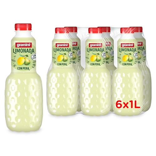 Granini - Limonada Bebida de Limón con Pera a partir de Zumo de Limón y Pera Pack 6 x 1L