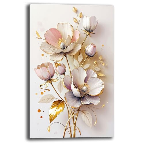 Quadri Moderni Soggiorno Verticale FIORI Quadro moderno FIORE da Parete grande XXL Stampa su tela Canvas Decorazione Murale muro Arredo Camera da letto Cucina (7, 40x70 cm, Canvas intelaiato)