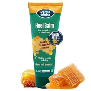 Dermatonics Foot Cream for Dry Cracked Heels – 25% Urea with Manuka Honey, Intensive Moisturizing Heel Treatment, Callus Remover, Exfoliating Care for Rough Feet Elbows Hands – Skin Repair, 2.37 oz