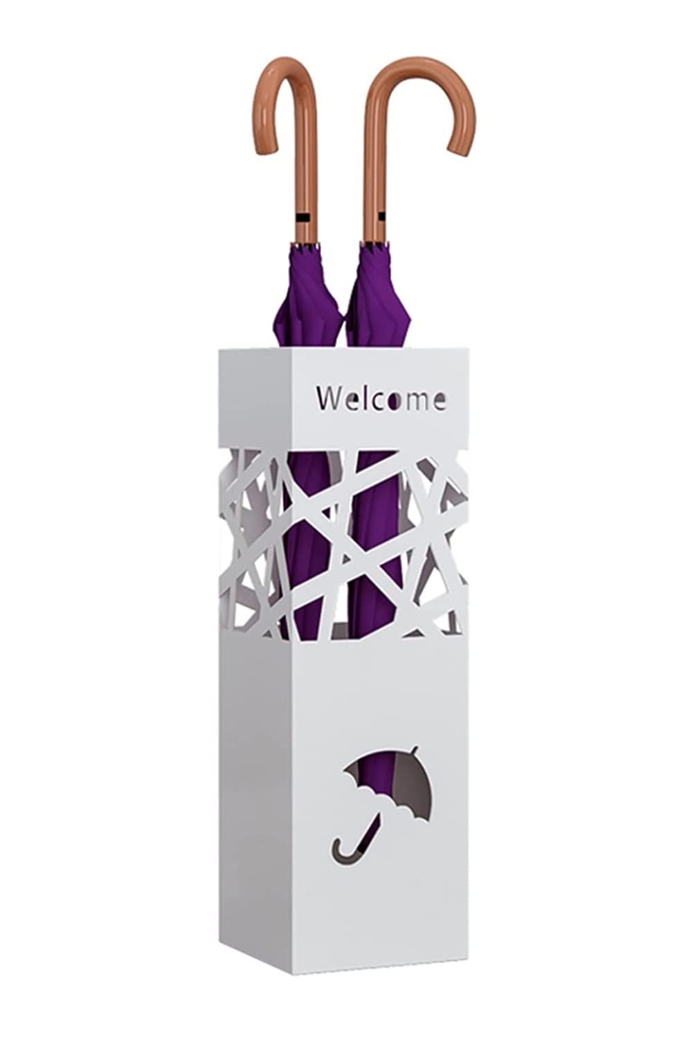 Porte-parapluie creux sculpté et support d'organisateur de parapluie d'angle