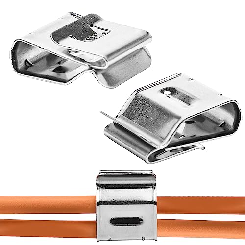 Clip per cavi fotovoltaici in acciaio inossidabile per cavi fotovoltaici, morsetti per cavi per telaio rimorchio, morsetti per cavi PV per rimorchi per barche, 30 pezzi, argento