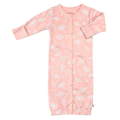 Image of Babysoy Unisex Baby Long Sleeve Gown Sleep Sack, Ultra Soft Nightgown, Newborn Reversible Mittens