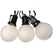 EZLS Globe Light Strand Black 50ft Frosted Bulbs - Wedding Lights G40 Globe Lights