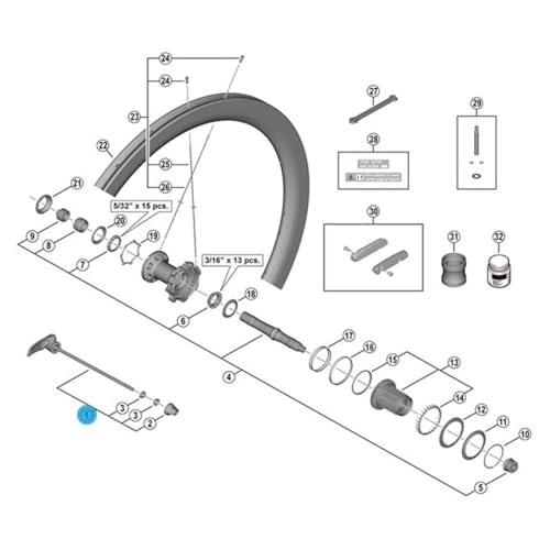 Y0m598030 WH-R9200-C50-TU-R ASSE mozzo Completo Taglia Unica unisex argento