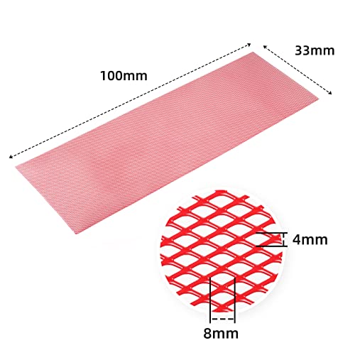 Image of AggAuto Universal 40 inchx13 inch Car Grill Mesh - Aluminum Alloy Automotive Grille Insert Bumper Rhombic Hole 4x8mm, One of the Most Multifunctional Shape Grids Red