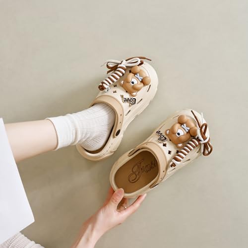 Fashion Comfortable Platform Clogs for Women, 7CM Height - Increasing, Cloud Slides, Casual Pillows Sandals, Beach Shoes, Cute Sandals (White,7.5)3