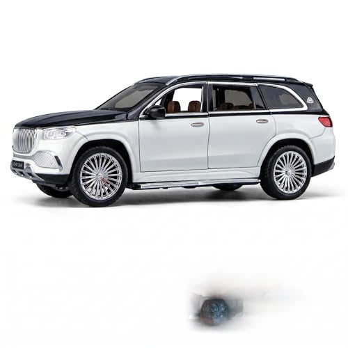 Image of Mercedes-Maybach GLS 600 1:24 Scale Die-Cast Car Model - Illuminated Grille Starry Sky Sound Light Pull-Back Alloy Two-Tone Luxury SUV Collectible