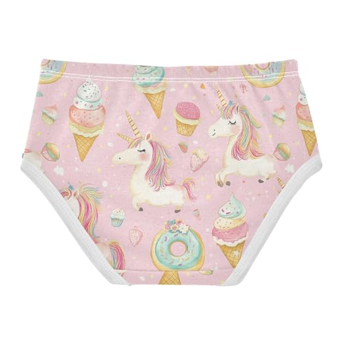 Wusikd Cartoon Unicorns Girls' Underwear Cotton Doughnuts Girls Briefs Soft Toddler Underwear 2T2