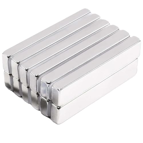 12pcs Strong Bar Magnets, 50x10x5mm Fridge Magnets Small for Crafts, Muti-Use Rectangle Small Magnet s for Whiteboard, Nedoymium Magnetic Strips for Fridge, Refrigerator, DIY, Office