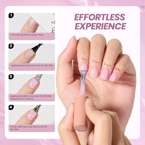 Image of Beetles Nude Gel Nail Polish - 15ml Purple Jelly Gel Polish Neutral Nail Polish Nail Concealer Sheer Translucent Effect Soak Off UV French Nail Art Manicure Salon DIY Gifts for Women