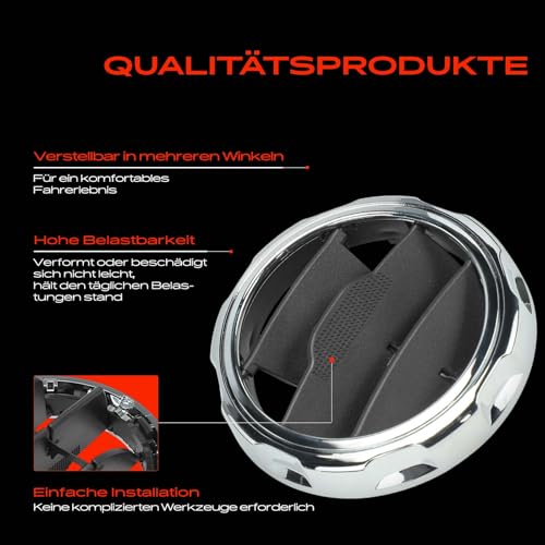 Frankberg 2x Lüftungsgitter Lüftungsdüse Hinten Schwarz Verchromt Kompatibel mit Discovery III L319 Discovery IV L319 Replace# LR041180