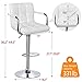Topeakmart 2pcs Adjustable Bar Stools Breakfast Barstool with Back and Arms Leather Swivel Barstool Chairs w/Gas Lift for Home/Kitchen/Office/Bar Use,White