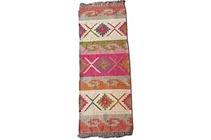 Handwoven Jute Wool Blend Navajo Indian Dhurrie