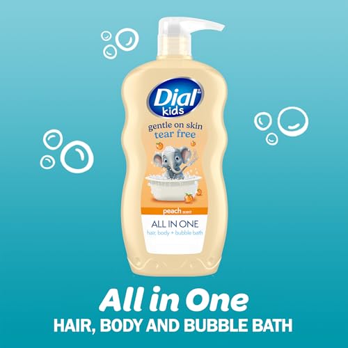 Dial Kids 3-in-1 Body + Hair + Bubble Bath, Peach, 24 Fl Oz, 4-Pack - image 2