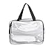 Produktbild BIGBOBA Transparente Tasche Wasserdicht Transparent Kulturbeutel PVC Tasche Durchsichtig Doppel-Reißverschluss Kosmetische Tasche Schwarz 30 * 10 * 22cm