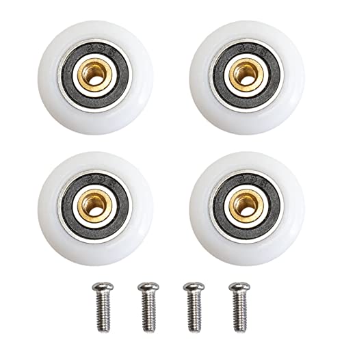FUYIOCN 4 Stück Duschtürrollen, 4 Stück Duschtürräder, Ersatzteil Badezimmer Glastür Rollen für 19 mm Durchmesser Cover
