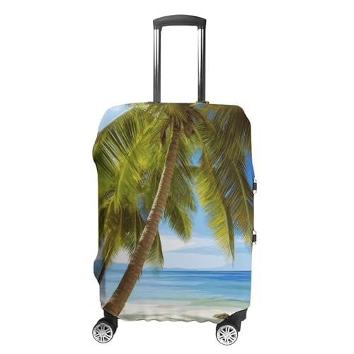Luggage Cover Elastic Suitcase Cover Anti-Scratch Suitcase Covers Travel Green Palm Trees Ocean Luggage Covers Luggages Protector for Travel Adult Luggages Decorative 18-32 Inch