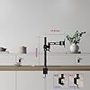 Duronic Monitor Arm Single DM351X2 Height Adjustable Monitor Riser Clamp for 13-27” Screens Stand with VESA 75 100 Desk Monitors Mount with 10kg Capacity for Home Office Work Gaming #1